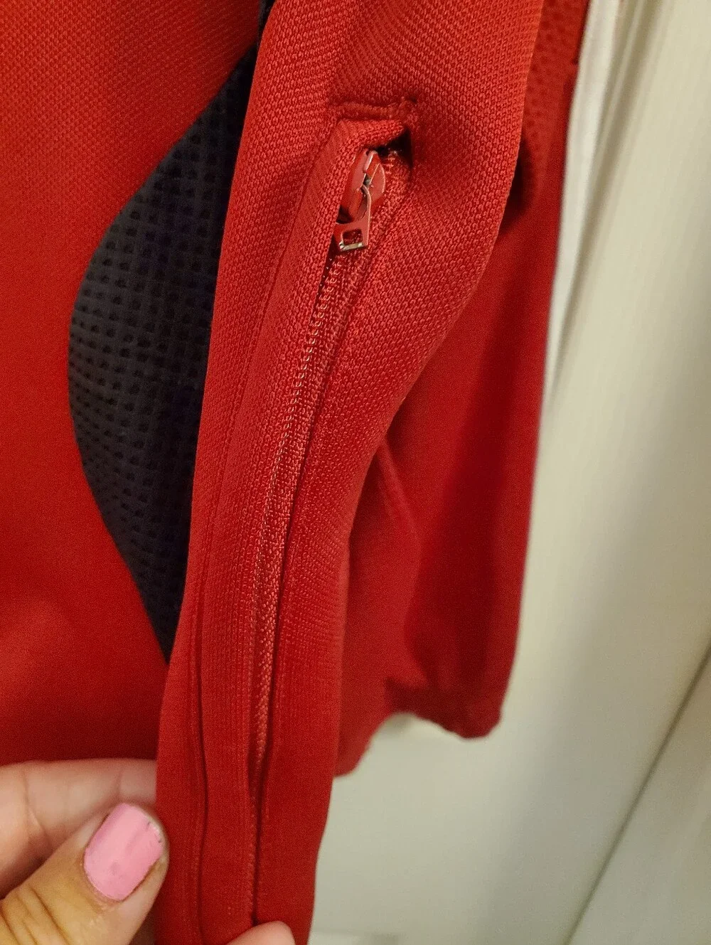 Vintage Adidas Men’s Red Full-Zip Track Jacket 2007 Size M